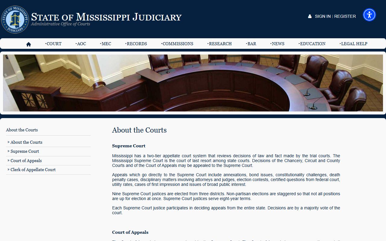 Mississippi Judiciary overview of Pike County court record types